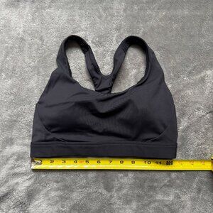 Athleta Women's Solid Black Interval Sports Racerback Sports Bra